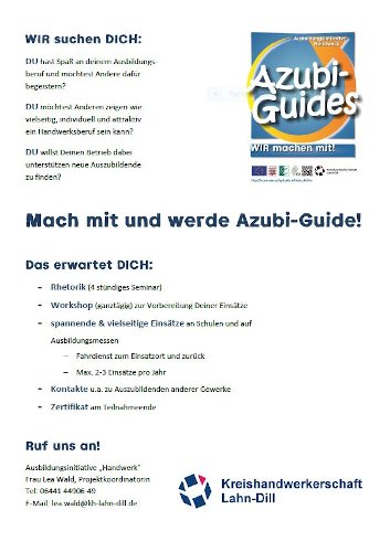 Kooperationsprojekt Ausbildungsinitiative Handwerk